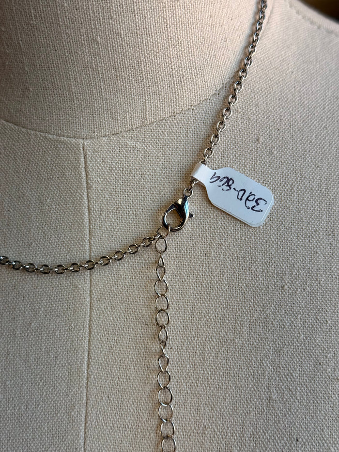 Bunny necklace chain with lobster clasp and small engraved tag