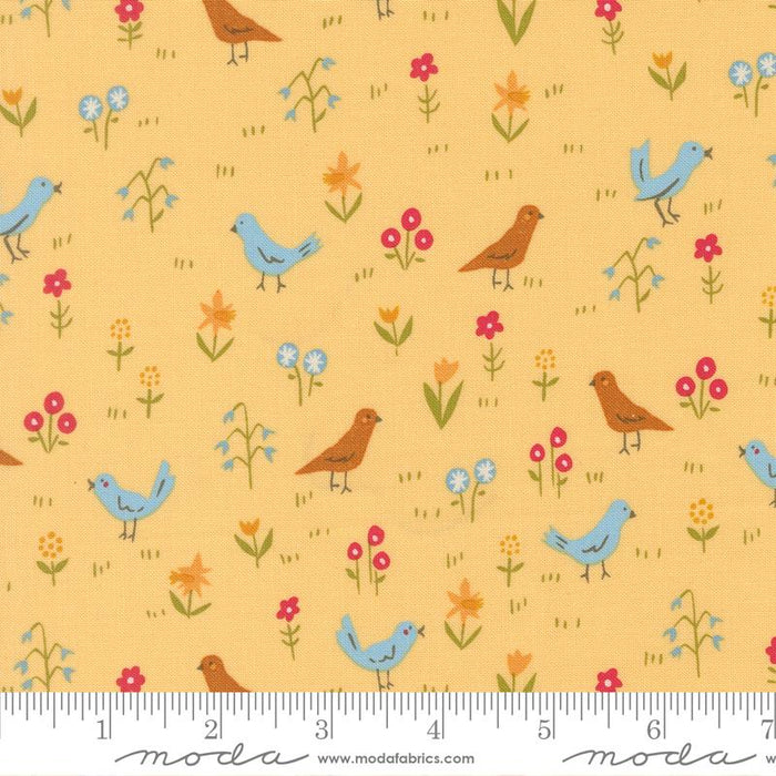 Banana- Animal Park Fun Birds- Fat Quarter