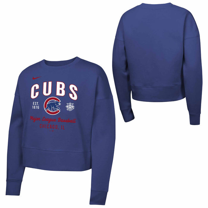 Chicago Cubs Youth Girls Nike Crewneck Fleece