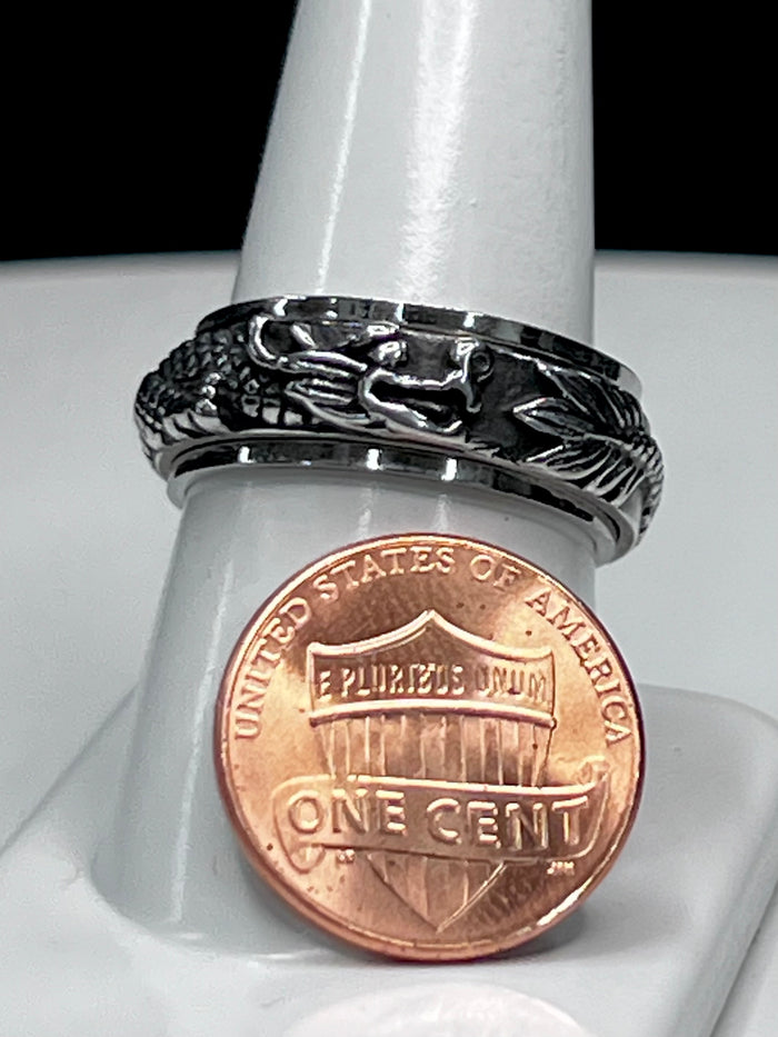Dragon Spinner Ring - Stainless Steel Rotating Band Jewelry also available in multiple sizes