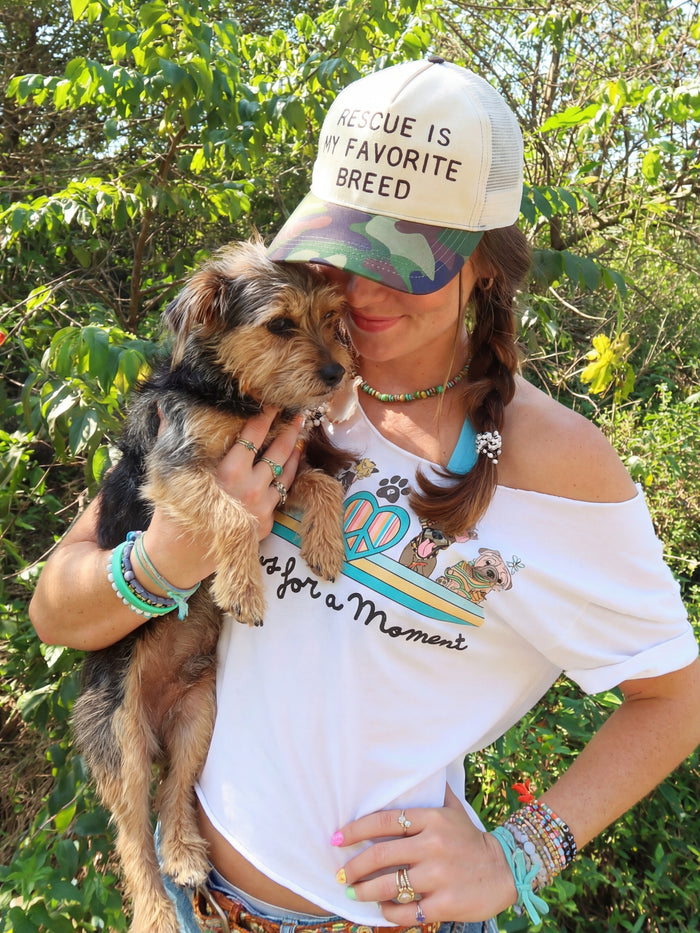 Embroidered Trucker Hat - Rescue Is My Favorite Breed-view 3