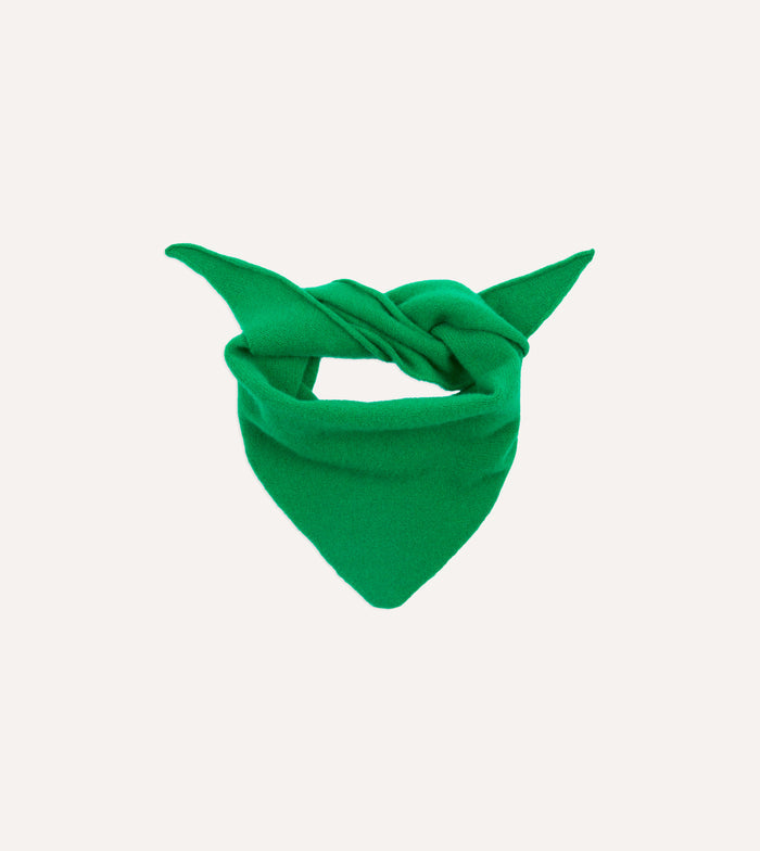 Green Lambswool Triangle Neck Scarf