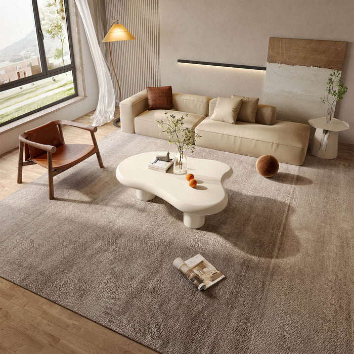 Guyii 46.06" White Cloud Coffee Table, Cute Modern Coffee Table with 3-Leg Design
