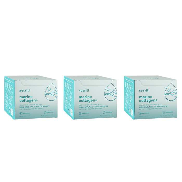 Nutrili Marine Collagen+ 15 Servings Unflavored 3 Pack Set - Beauty Tribe