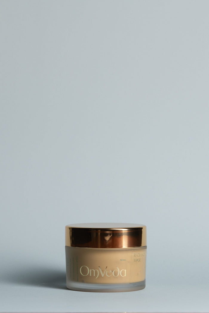 OmVeda Radiance Mask 50ml face mask jar with gold lid