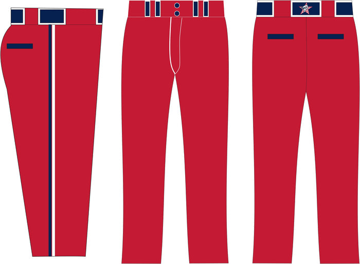 Red Pants with Blue White Stripe