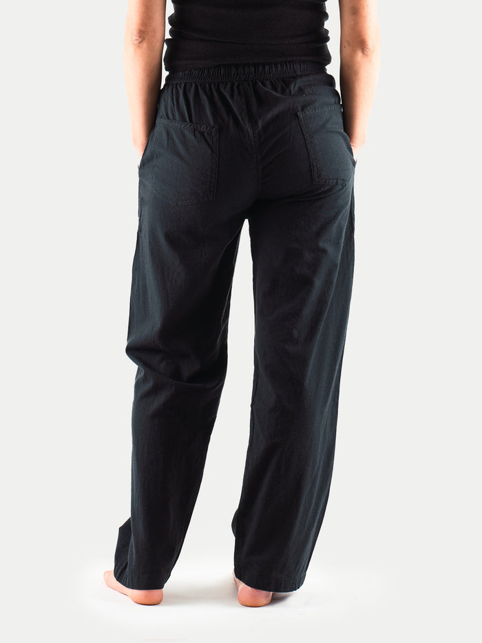 Unisex Cotton Straight Leg Pants | Black-Image 3
