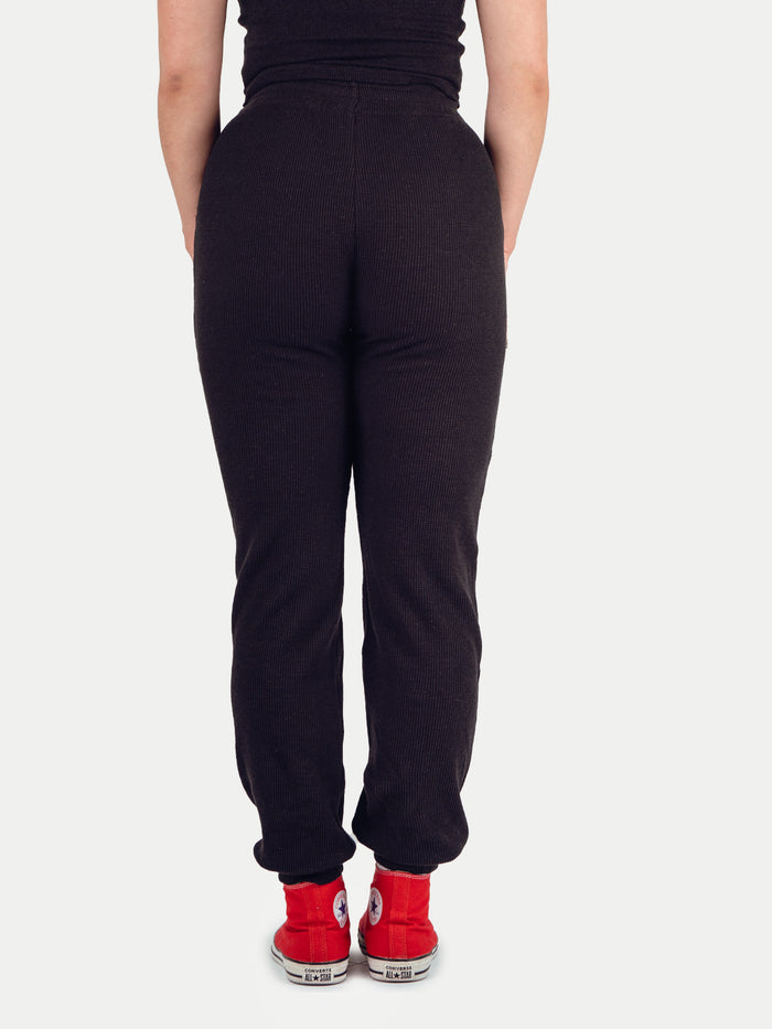 Unisex Organic Hemp Waffle Jogger | Black-Image 6