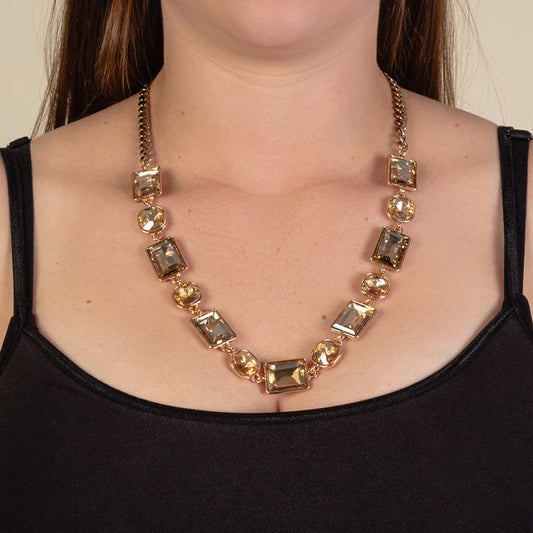 1241 - Crystal Necklace - Gold