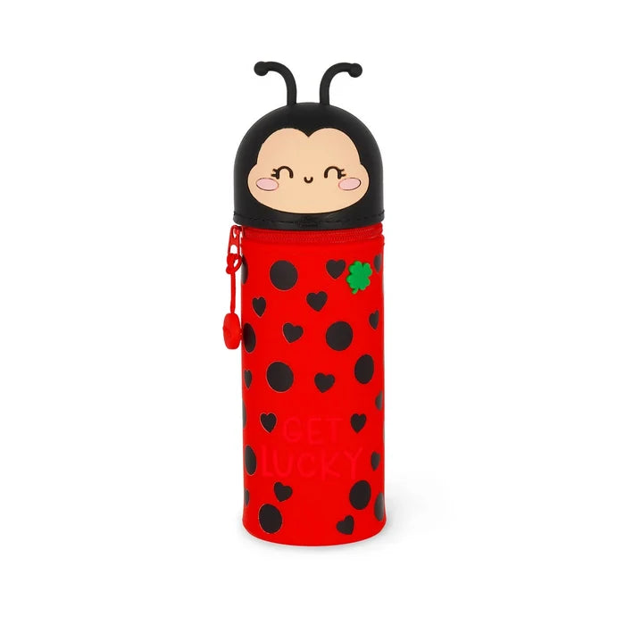 2-in-1 Pencil Case - Silicone - Ladybug