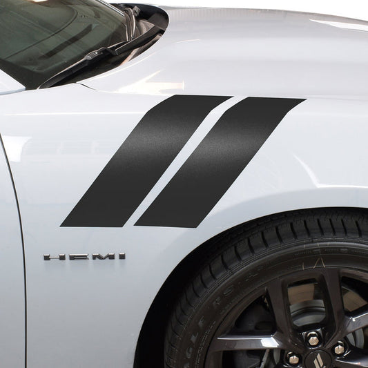 4" Inch Front Fender Hash Marks Stripes Vinyl Decal Fits Dodge Charger and Challenger - Bogar Tech Designs