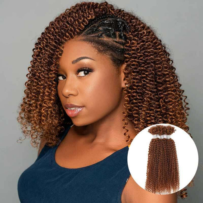 brown afro kinky bulk human hair