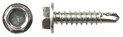 50 Pack Hex Head 8 X 11/2" Zinc Self Drilling Teks Screws