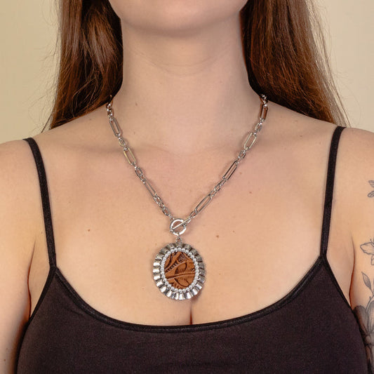 92062 - Western Squash Blossom Necklace - Brown