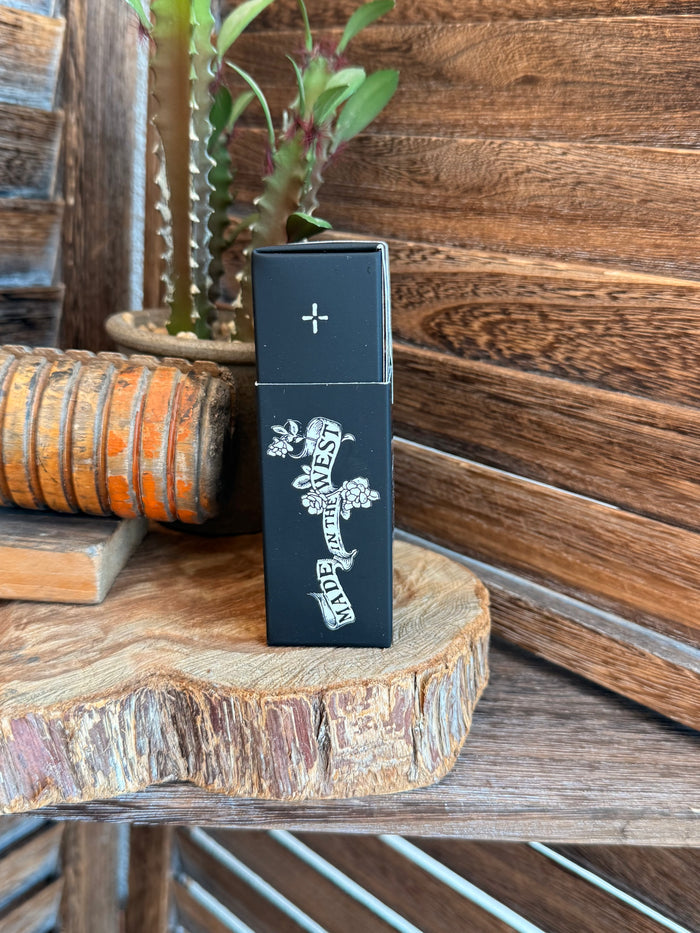 Soñora 50mL perfume box, black rectangular package with white logo