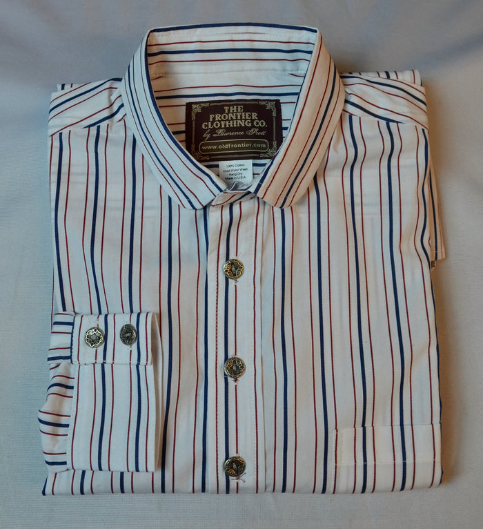 Alternating Red and Blue Stripe Men's Dakota Shirt