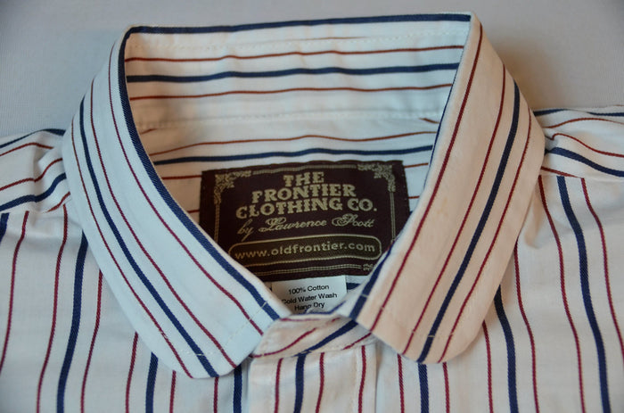 Alternating Red and Blue Stripe Men's Dakota Shirt