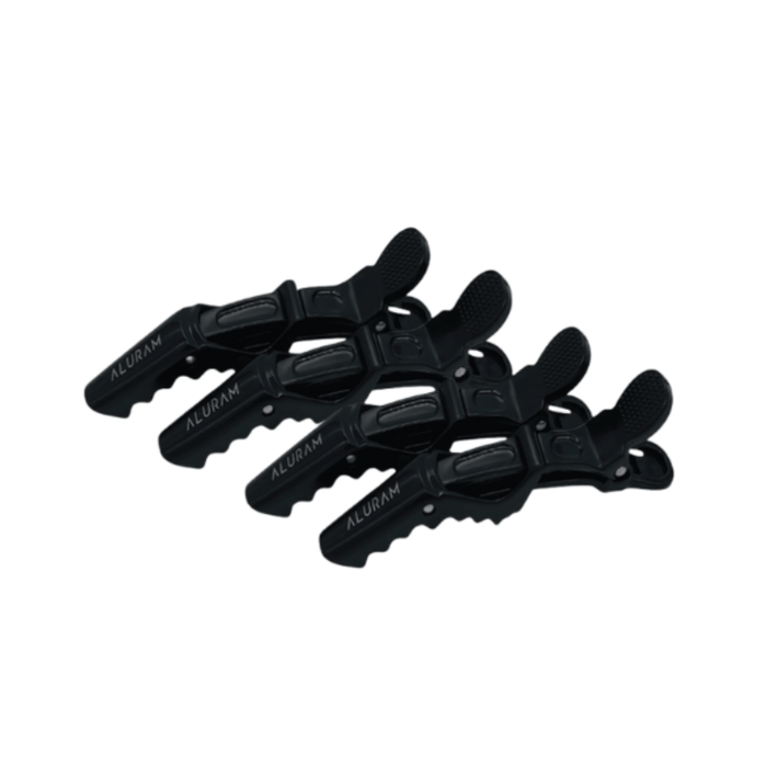 Aluram Alligator Clips Black Pack of 4 - Aluram | Available at Artisan Hair Cary, NC