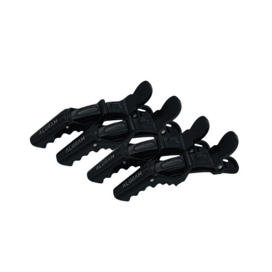 Aluram Alligator Clips Black Pack of 4 - Aluram | Available at Artisan Hair Cary, NC