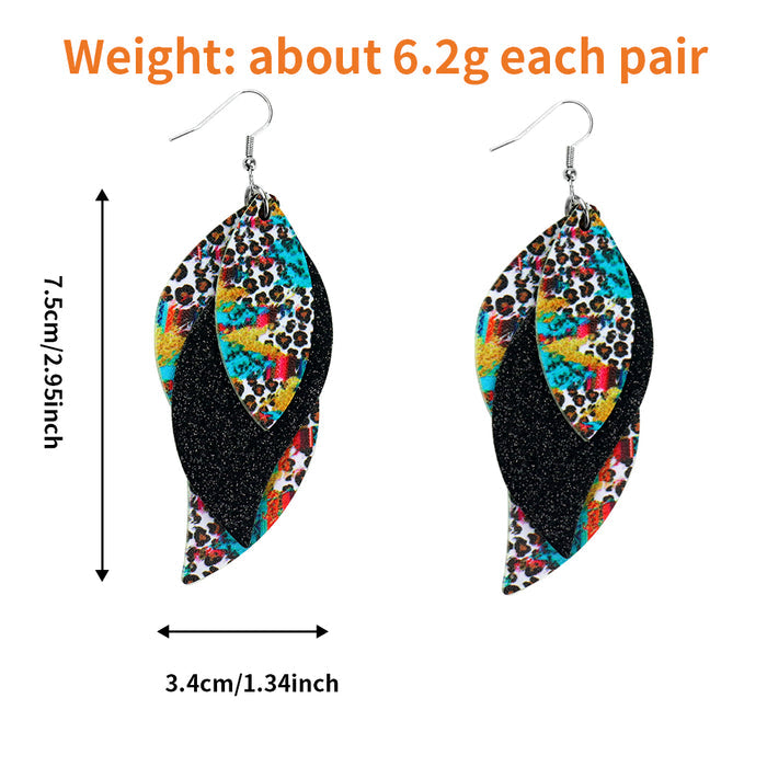 American Flag Faux Leather Teardrop Ear Bling Two Styles Available