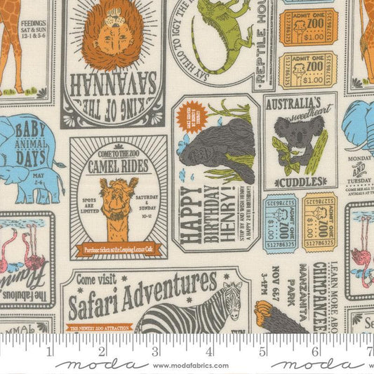 Animal Park Fun Collage- Fat Quarter