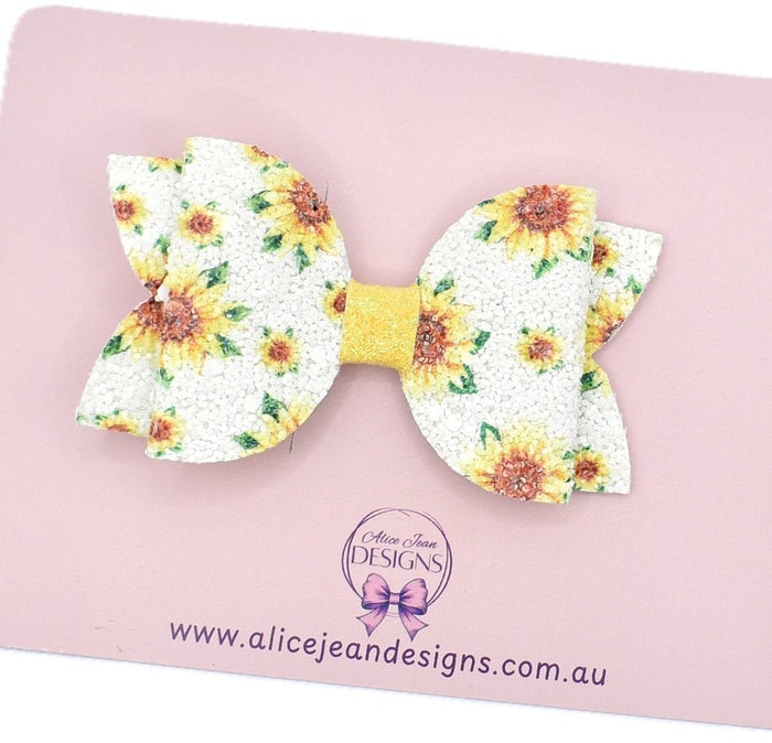 Annabelle Bow Hair Clip - Sunflowers