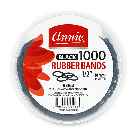 Annie Rubber Bands 1/2" 1000pcs [Black] #3162