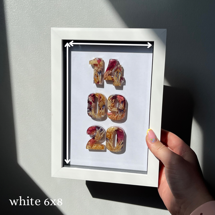 Anniversary Date Frame - White 6x8”