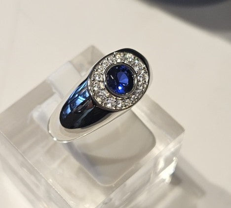 Apex Series – Sterling Silver Blue Sapphire Ring