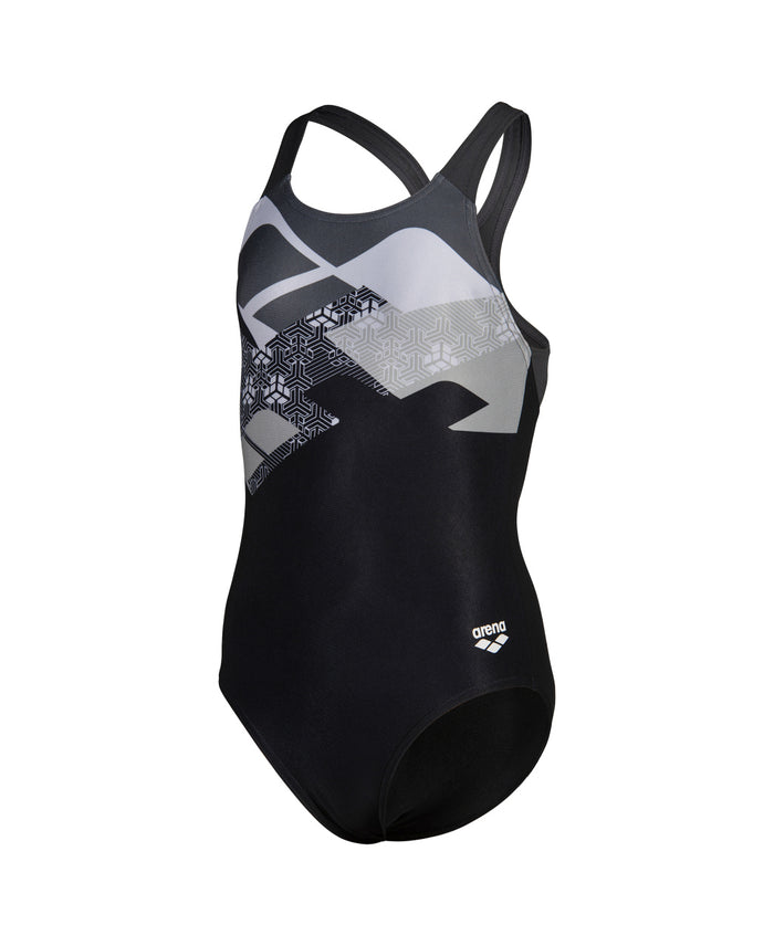 ARENA LOGO KIKKO SWIMSUIT SWIM PRO BACK - BLACK/GREY