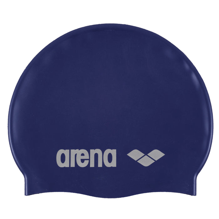 Arena Silicone badehætte - Denim blå/Sølv logo