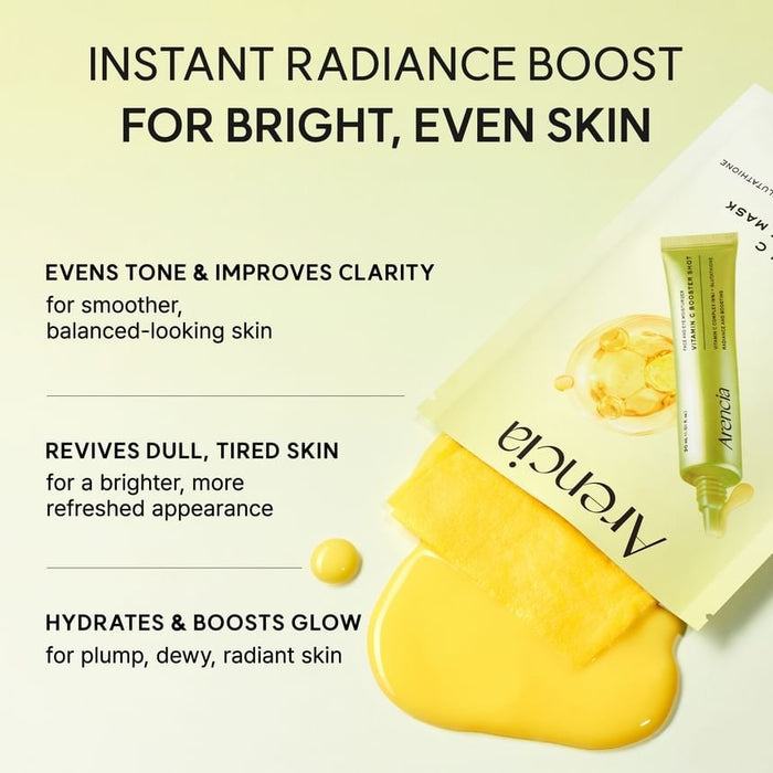 Arencia Vitamin C Booster Shot Mask (1 Sheet) قناع أرينسيا المعزز بفيتامين سي - Princess Cosmetics Qatar