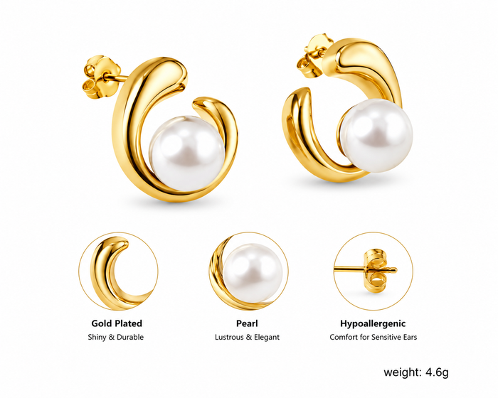 ASON Earring-Stud - Stainless Steel / PVD 18k Gold
