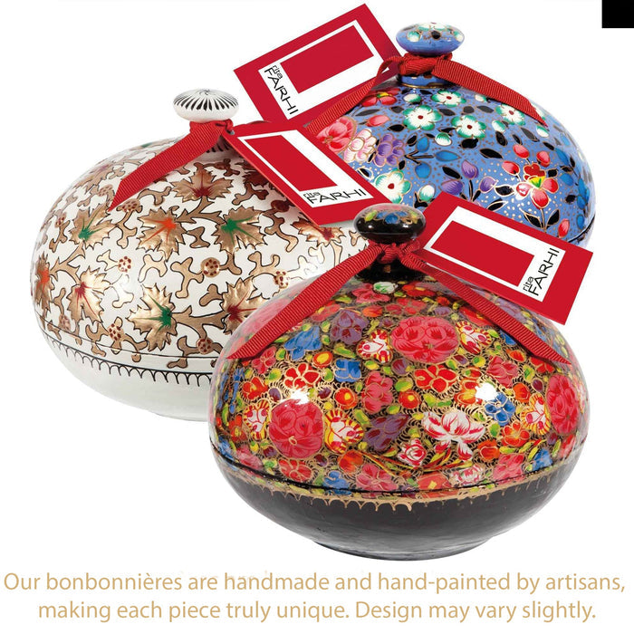 Assorted Chocolate Coated Almonds in a Handmade Bonbonnière, Palm Oil Free, 130g