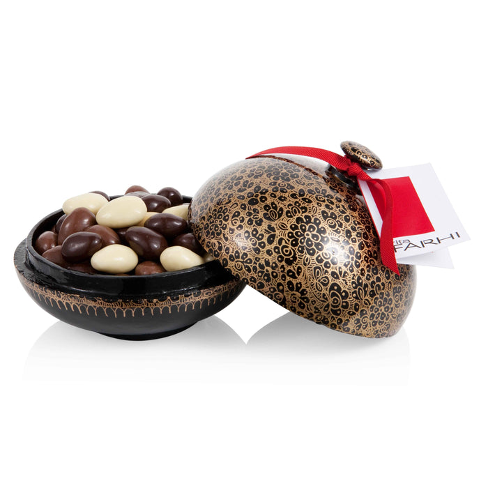 Assorted Chocolate Coated Almonds in a Handmade Bonbonnière, Palm Oil Free, 130g