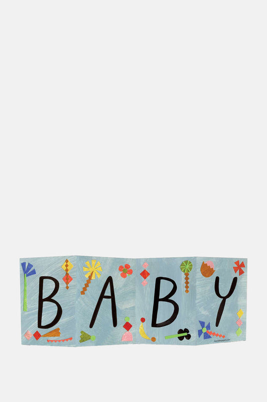 Mortlake Papers Baby Concertina Greeting Card.