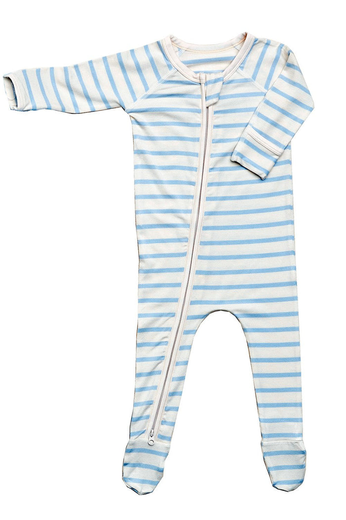 Baby Long Sleeve Onesie Chalk/Sky Stripe