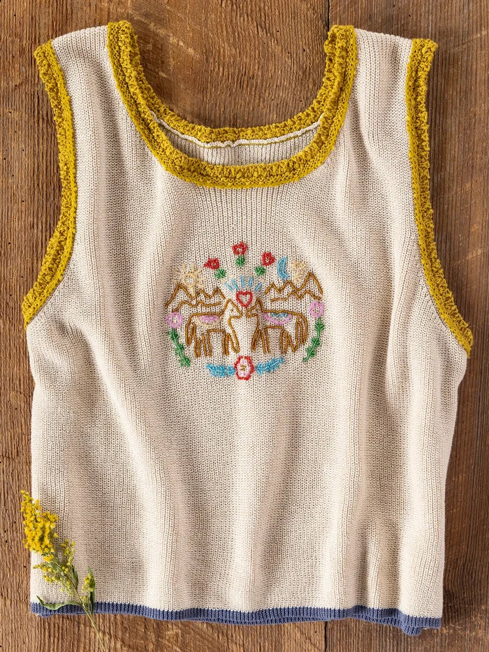 Beaded Sweater Tank - Horses-view 1