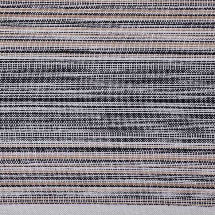 Black Striped Fringe Ribbed Table Runner 14X108