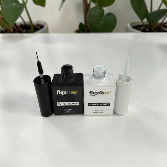 Black/ White Painting Gel 15ml - Short Pointy Brush