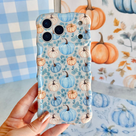 Blue Belle Pumpkin Patch Wavy Luxe MagSafe Case for iPhone