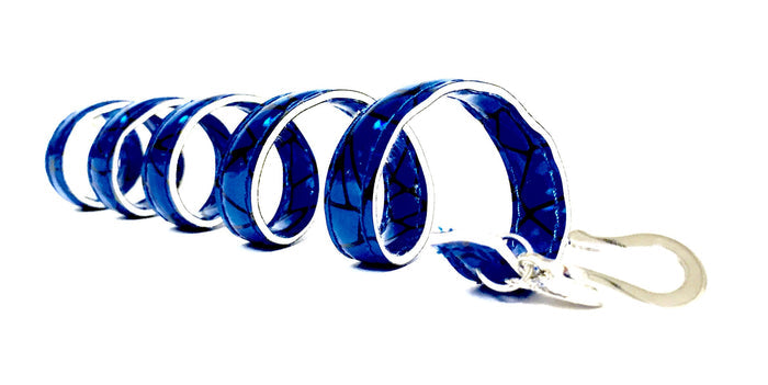Blue Holographic Ponytail Wrap - Faux Leather Hair Twister side view