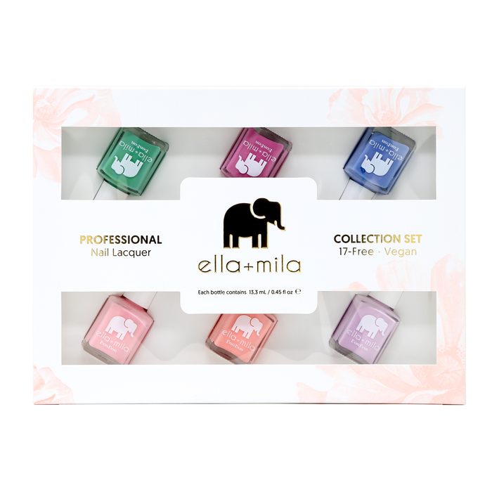 BonBon Collection Set B 6-pack nail polish gift box, front view