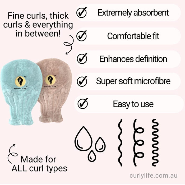 Bounce Curl Hair Drying Mittens