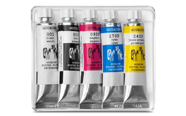 Box of 5 Tubes of Paint GOUACHE STUDIO 10 ml