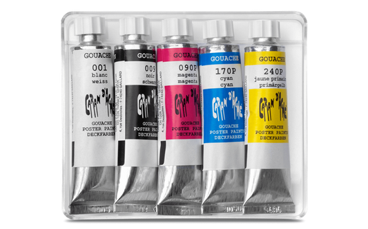 Box of 5 Tubes of Paint GOUACHE STUDIO 10 ml