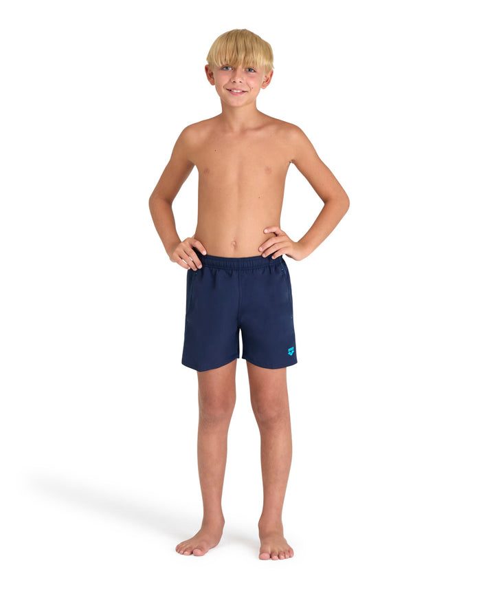 BOYS' BEACH BOXER SOLID - Navy Turquoise