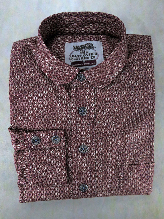 Brick Red Geometric Medallion Men's Dakota Shirt