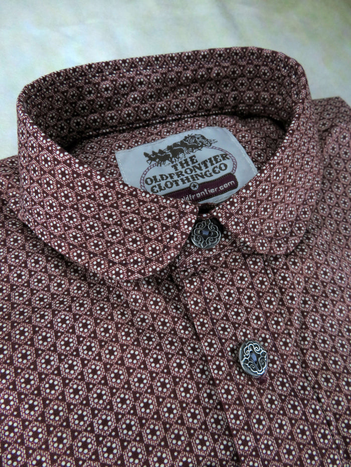 Brick Red Geometric Medallion Men's Dakota Shirt