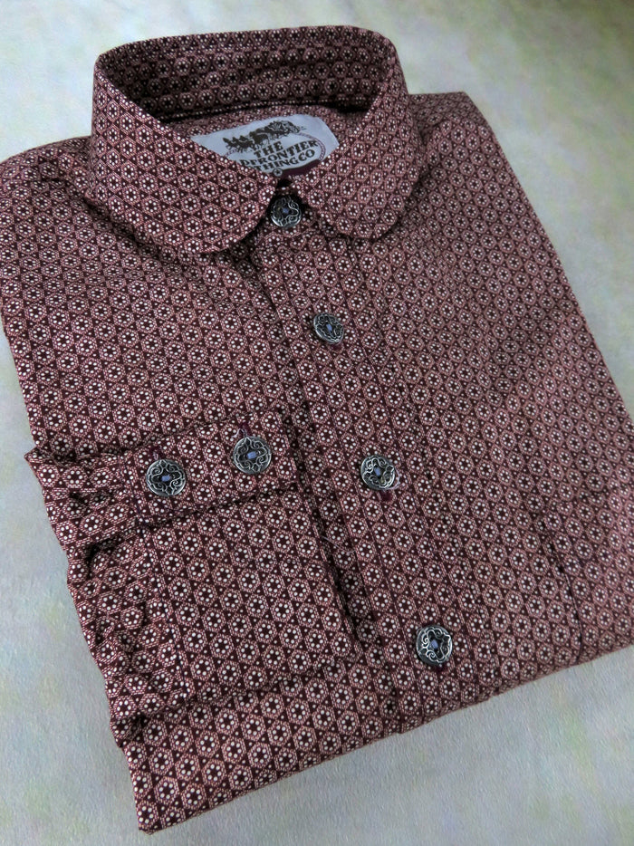 Brick Red Geometric Medallion Men's Dakota Shirt